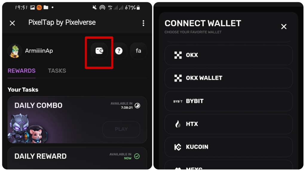 پیکسل تپ چیست؟ آموزش نقد کردن PixelTap 1 وصل کردن کیف پول به پیکسل تپ