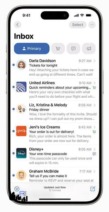 iOS18 و هوش مصنوعی اپل: انقلابی در آیفونها 3 برنامه Mail بهبود یافته در iOS18 و هوش مصنوعی اپل