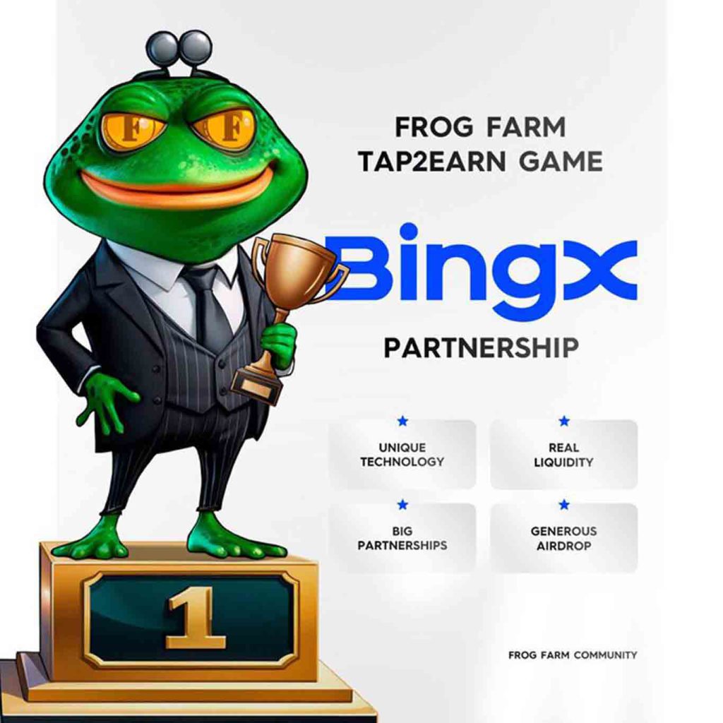 سفر به دنیای درآمد دیجیتال با ایردراپ تلگرامی Frog Farm و حمایت ویژه صرافی BingX 1 ایردراپ Frog Farm