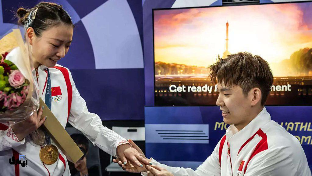 خواستگاری بازیکن بدمينتون چینی از همگروهی اش در المپیک 2024 5 خواستگاری بازیکن بدمینتون چینی