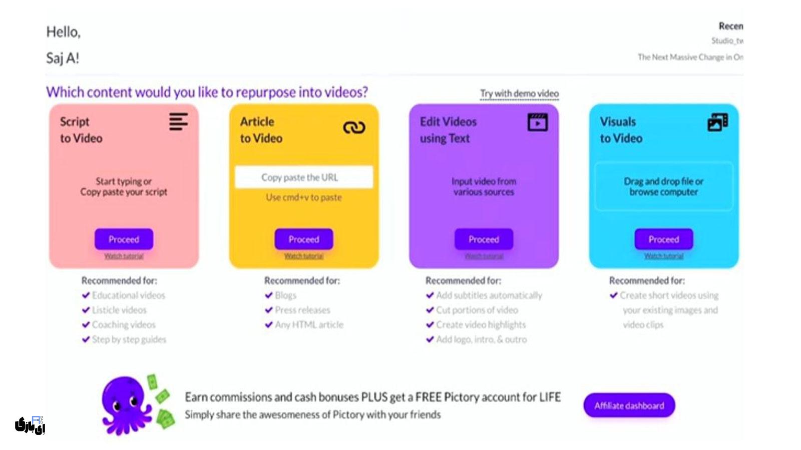 آموزش کسب درآمد از تولید ویدیوهای کوتاه با هوش مصنوعی Pictory (روزی 100 دلار!) 4 مراحل تولید ویدیو با هوش مصنوعی Pictory