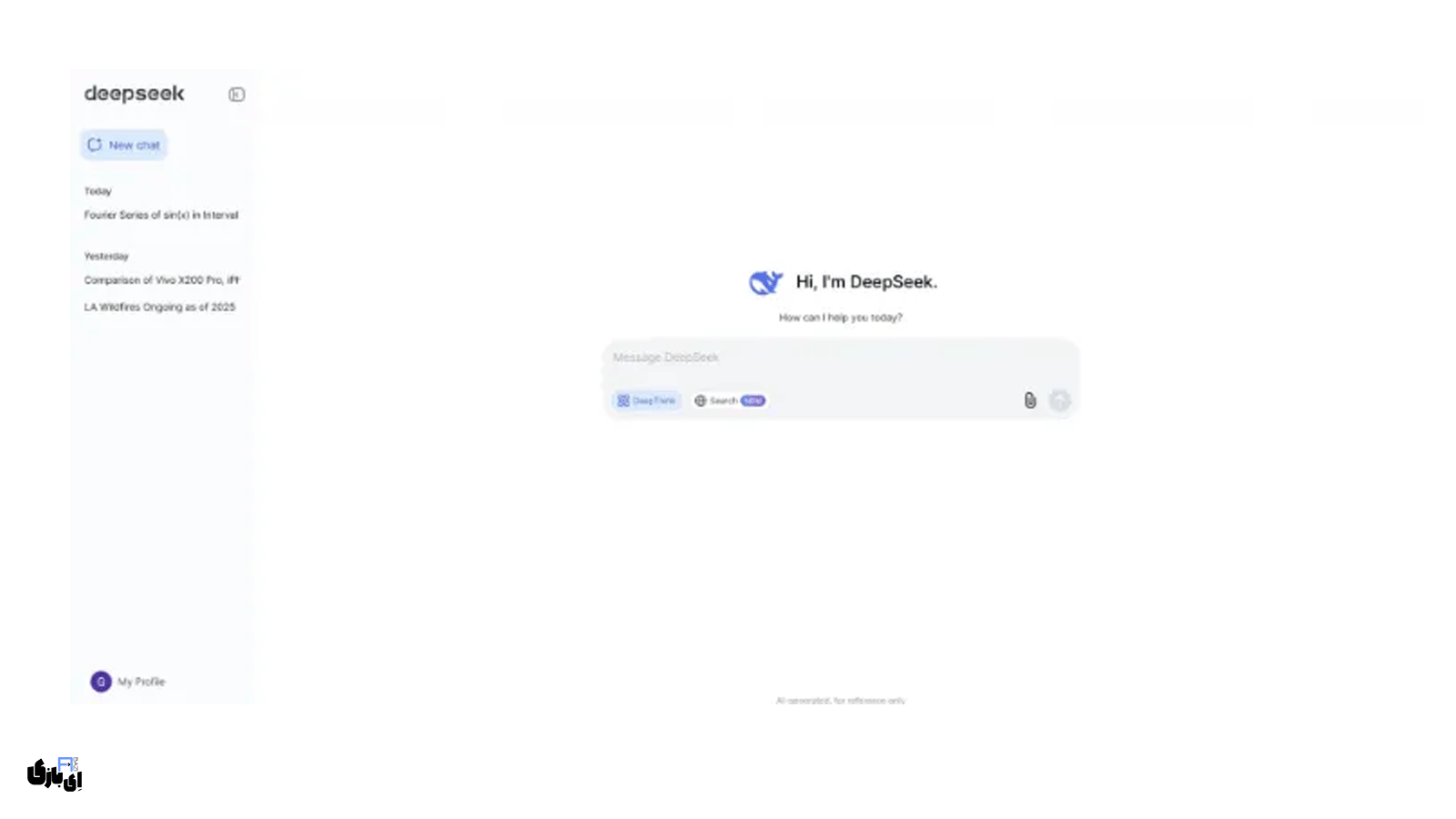 راهنمای کامل استفاده از هوش مصنوعی دیپسیک (DeepSeek): از ثبتنام تا قابلیتهای پیشرفته! 3 مشاهده و مدیریت تاریخچه مکالمات در هوش مصنوعی دیپسیک (DeepSeek)