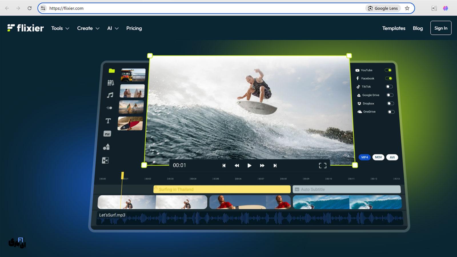 ۸ بهترین ابزارهای ترجمه ویدیو و فیلم با هوش مصنوعی 11 Flixier - ترجمه ویدیو به بیش از 30 زبان