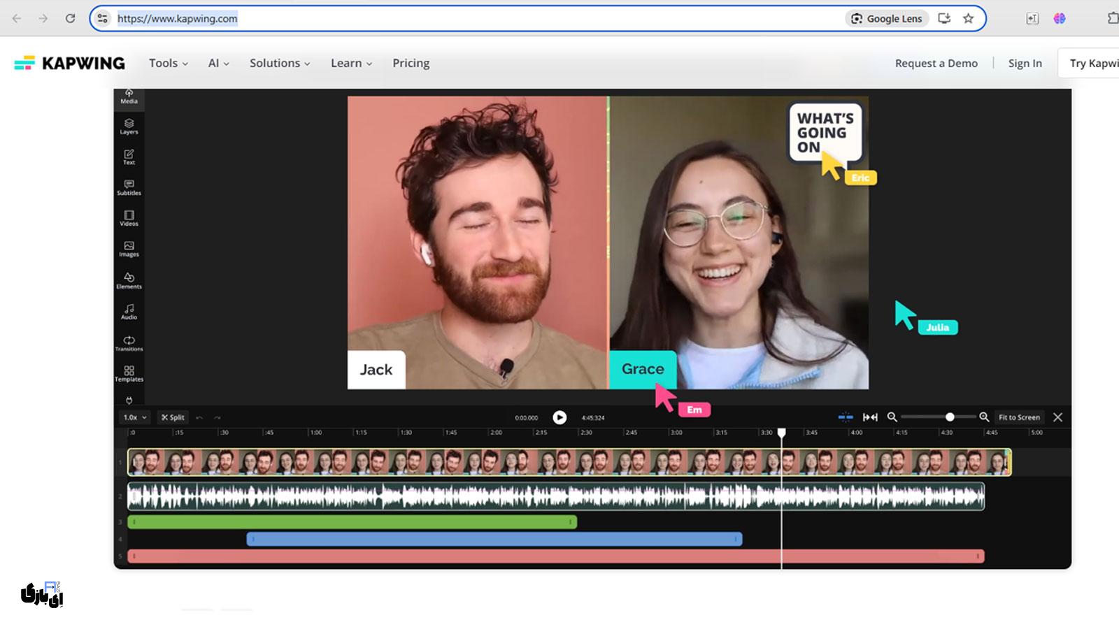 ۸ بهترین ابزارهای ترجمه ویدیو و فیلم با هوش مصنوعی 16 Kapwing – پلتفرمی با ابزارهای متنوع