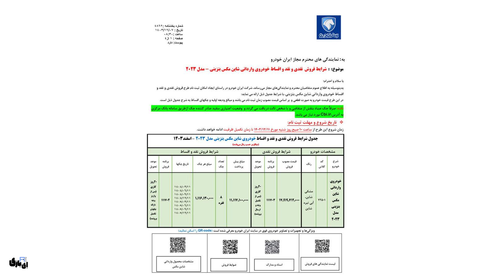 شرایط فروش نقد و اقساط شاین مکس اعلام شد – اسفند ۱۴۰۳ 3 شرایط فروش نقد و اقساط شاین مکس