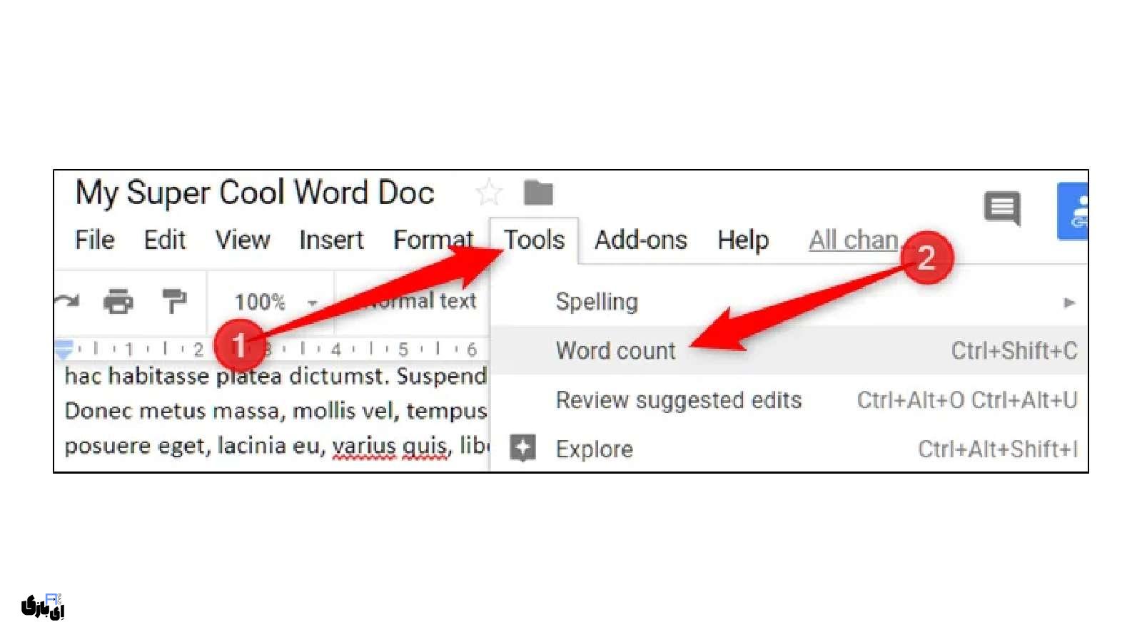 آموزش گوگل داک (Google Docs) | از مبتدی تا حرفهای! 19 مشاهده تعداد کلمه ودر گوگل داک