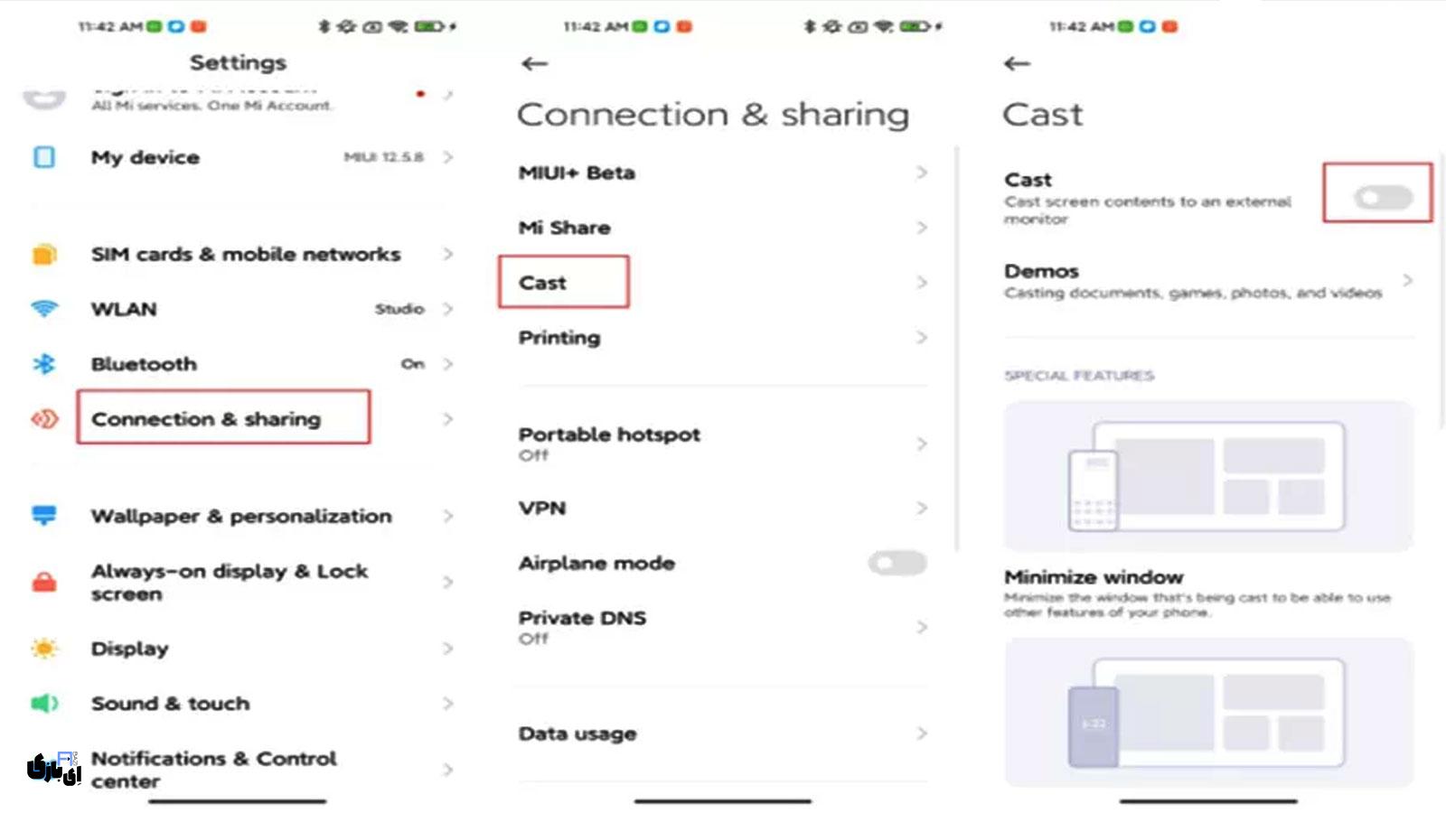 اتصال گوشی شیائومی به تلویزیون ال جی با DLNA