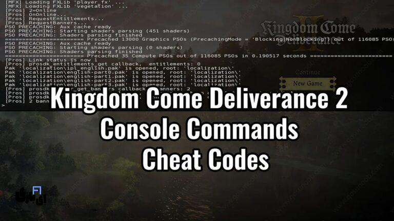 کد های تقلب بازی Kingdom Come Deliverance 2