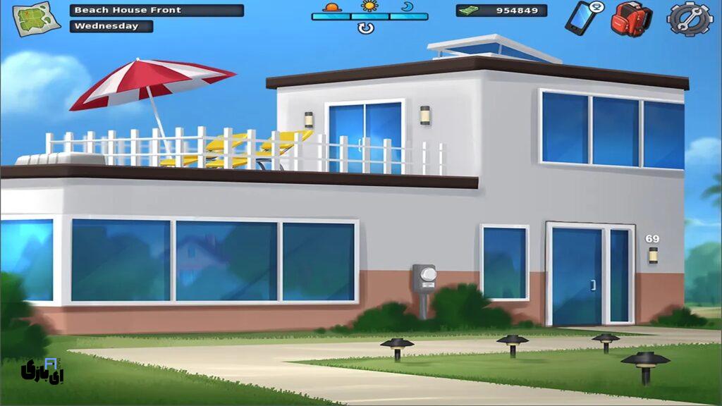 معرفی کامل مکان ها در بازی سامرتایم ساگا (Summertime Saga) 60 خانهی ساحلی (Beach House) بازی سامرتایم ساگا