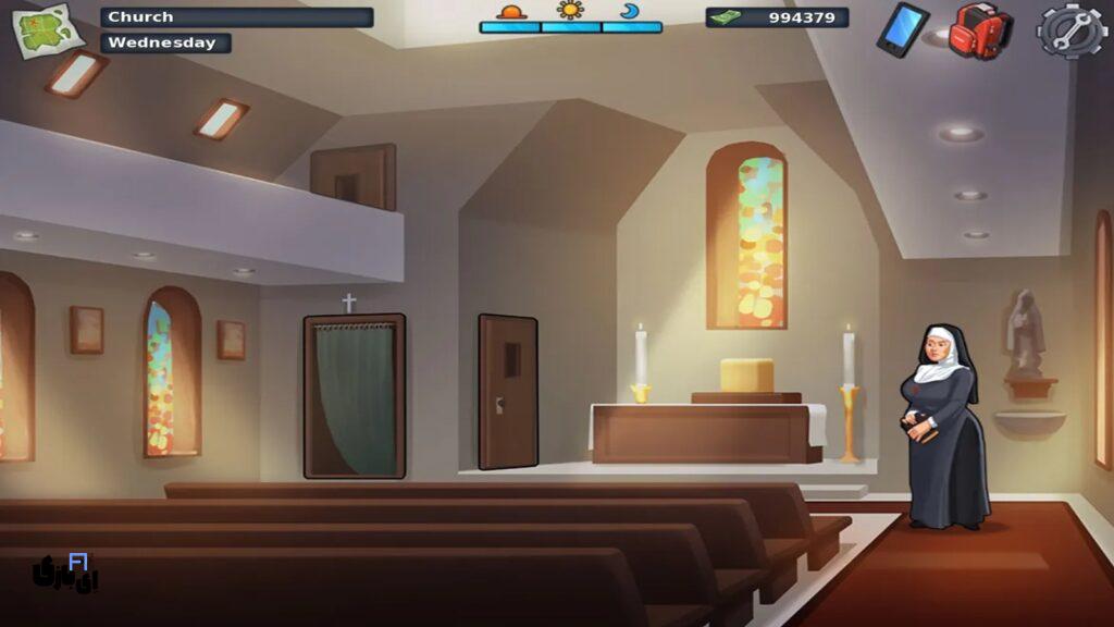 معرفی کامل مکان ها در بازی سامرتایم ساگا (Summertime Saga) 53 کلیسا (Church) بازی سامرتایم ساگا