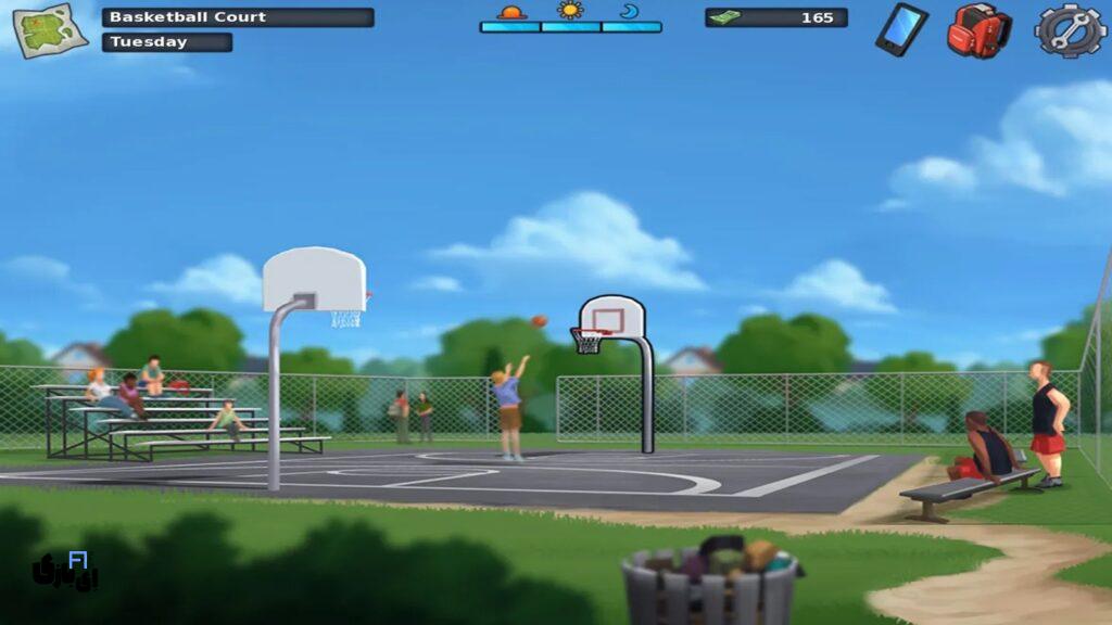 معرفی کامل مکان ها در بازی سامرتایم ساگا (Summertime Saga) 48 زمین بسکتبال (Basketball Court) بازی سامرتایم ساگا