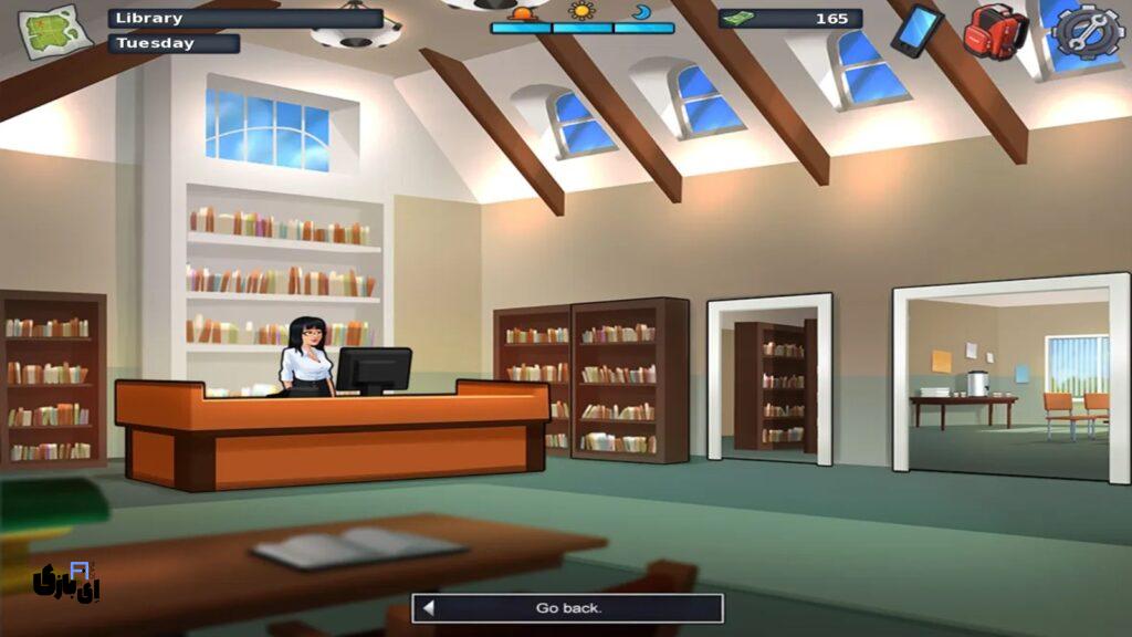 معرفی کامل مکان ها در بازی سامرتایم ساگا (Summertime Saga) 42 کتابخانه (Library) بازی سامرتایم ساگا