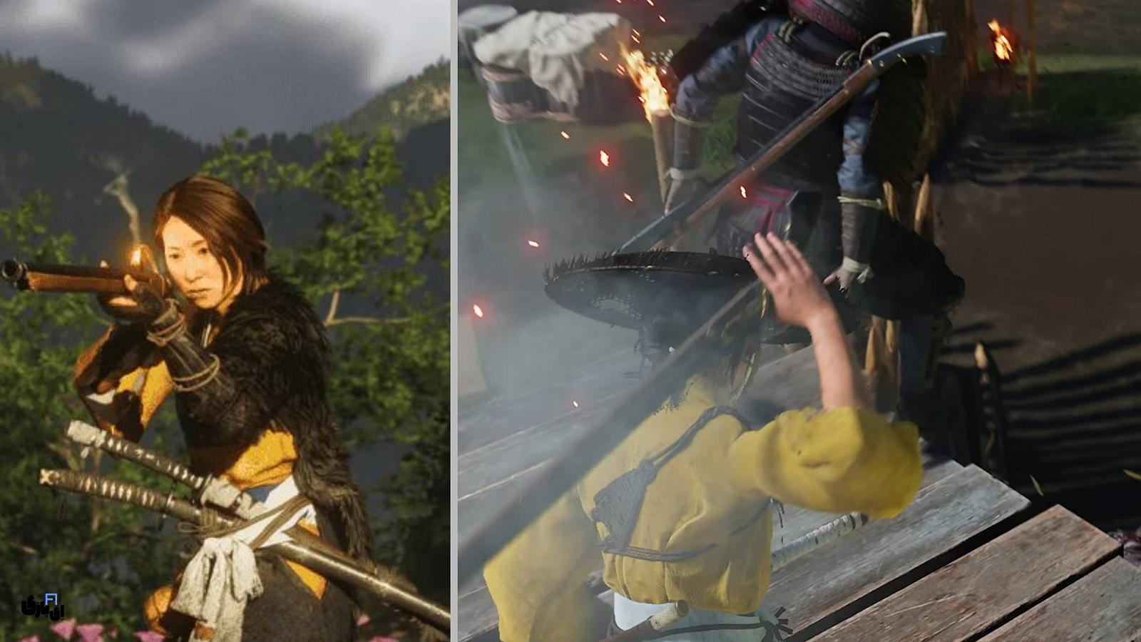 تجربهای سینمایی با تریلر گیمپلی سلاح گرم در بازی Ghost of Yōtei 3 تریلر گیمپلی سلاح گرم بازی Ghost of Yōtei