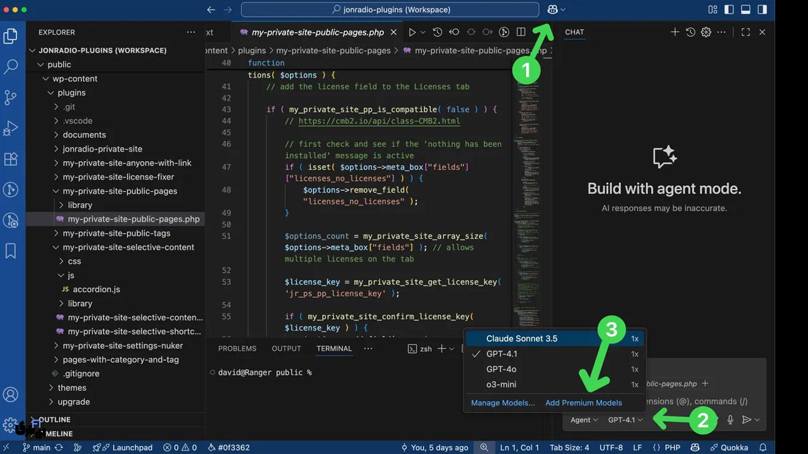 چگونه از GPT-5 در VS Code با GitHub Copilot استفاده کنیم؟ 4 استفاده از GPT-5 در VS Code : فعالسازی اشتراک GitHub Copilot Pro