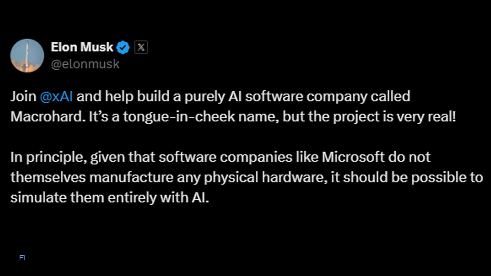 پروژه Macrohard (ماکروهارد) ایلان ماسک: آیا هوش مصنوعی جایگزین شرکتهای نرمافزاری میشود؟ 5 پروژه Macrohard: کنایهای به مایکروسافت