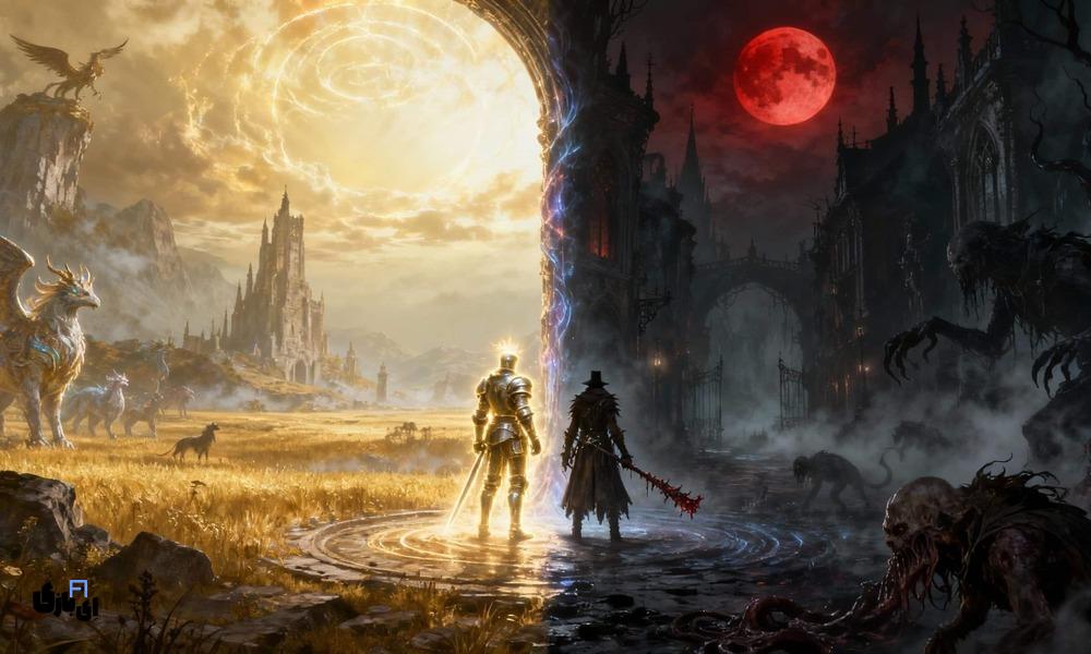 از یارنام تا سرزمینهای بینابین؛ سفری از Bloodborne تا Elden Ring 6 مقایسه Elden Ring و Bloodborne-Elden Ring و Bloodborne-Elden Ring یا Bloodborne-Elden Ring vs Bloodborne-مقایسه داستان Elden Ring و Bloodborne-مقایسه گیمپلی Elden Ring و Bloodborne-مقایسه گرافیک Elden Ring و Bloodborne-مقایسه درجه سختی و چالشهای بازی Elden Ring و Bloodborne