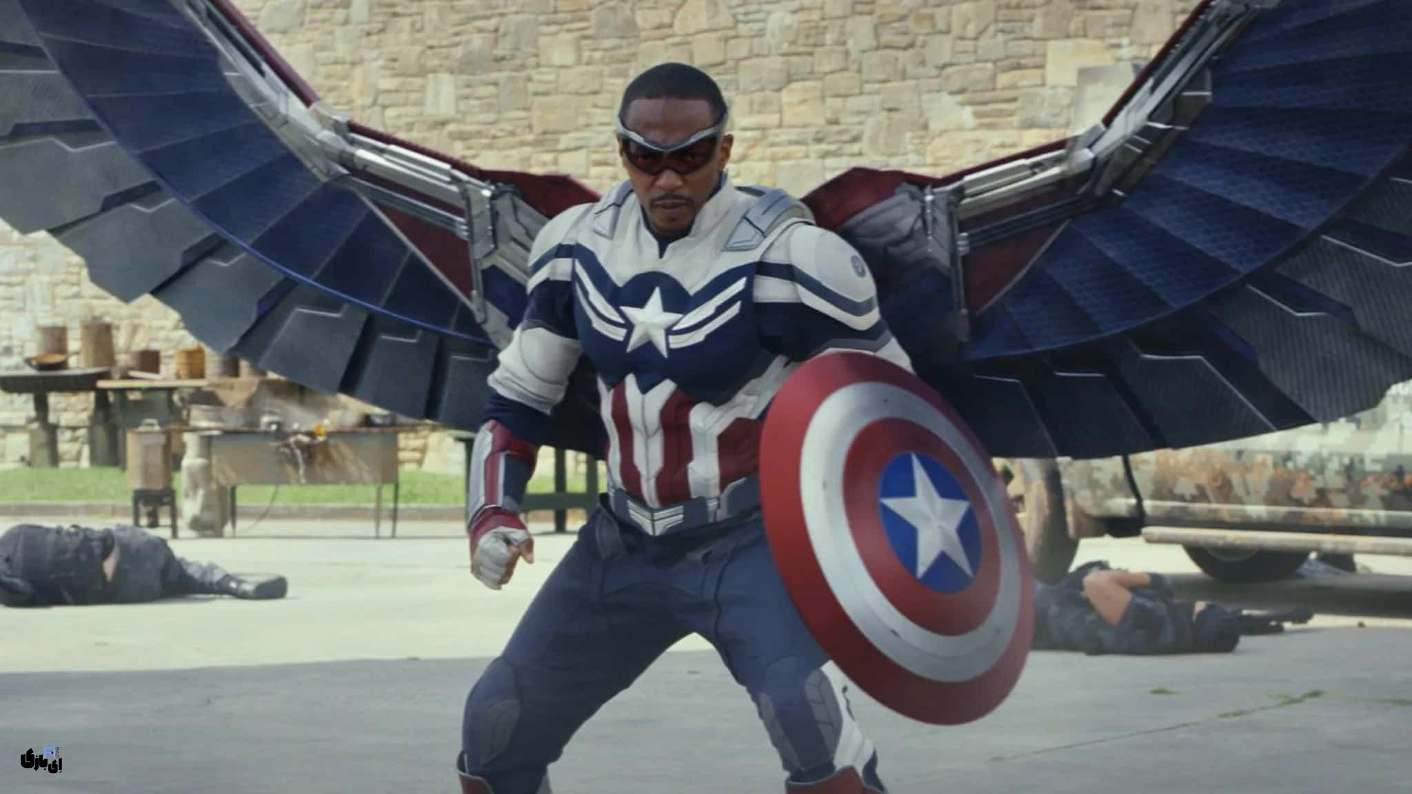 لیست کامل بازیگران اونجرز دومزدی (Avengers: Doomsday) : از رابرت داونی جونیور تا مردان ایکس! 25 آنتونی مکی با لباس و سپر کاپیتان آمریکا در نقش سم ویلسون.