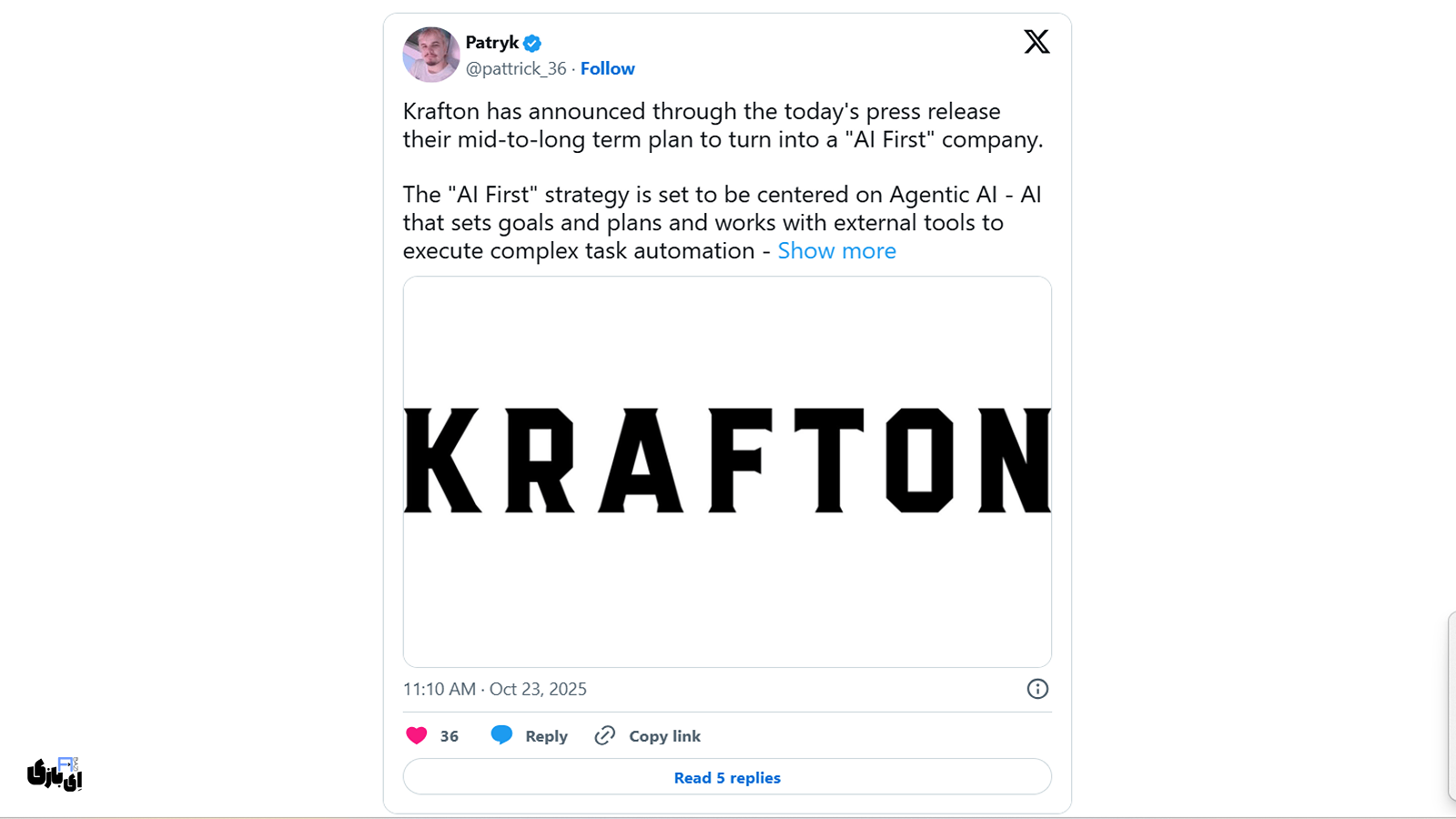 سرمایهگذاری ۷۰ میلیون دلاری شرکت Krafton برای تبدیل شدن به شرکتی با اولویت هوش مصنوعی 5 شرکت Krafton و استراتژی AI-First چیست؟