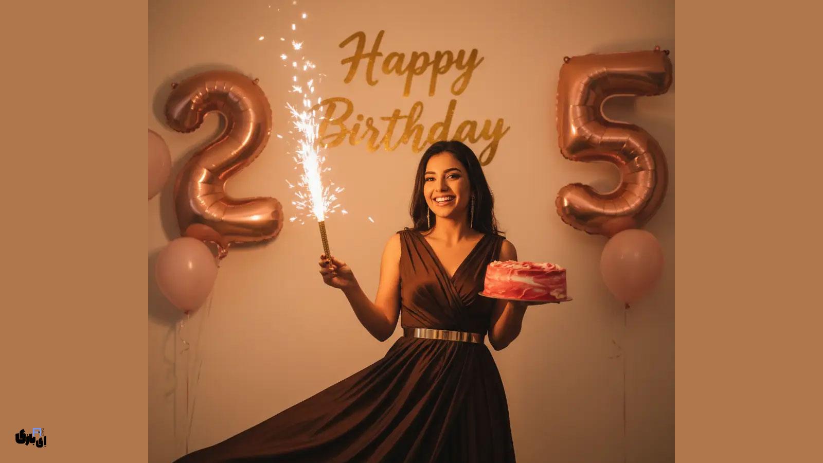 بهترین پرامپت های ادیت عکس تولد با هوش مصنوعی جمینای 11 شیکپوشی با فشفشه (Sparkler Celebration Chic)