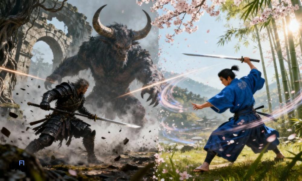 از فئودال ژاپن تا سرزمین تار؛ مقایسه دنیای باز Ghost of Tsushima و Elden Ring 5 مقایسه الدن رینگ و گوست اف سوشیما-مقایسه داستان الدن رینگ و گوست اف سوشیما-مقایسه گیمپلی بازیهای Elden Ring و Ghost of Tsushima-مقایسه گرافیک بازیهای Elden Ring و Ghost of Tsushima-نقد و بررسی Elden Ring و نقد و بررسی Ghost of Tsushima-تفاوت Elden Ring و Ghost of Tsushima