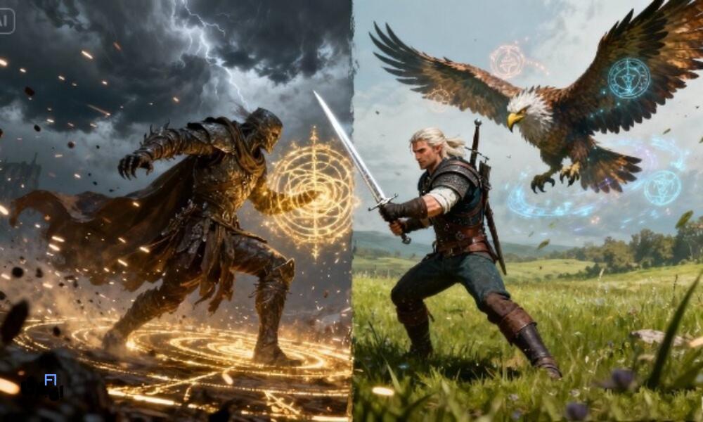 مقایسه Elden Ring و The Witcher 3 | کدام بازی برتر است؟ 5 مقایسه الدن رینگ و ویچر-الدن رینگ یا ویچر-مقایسه Elden Ring و Witcher 3-نقد و بررسی الدن رینگ و ویچر ۳-مقایسه داستانی الدن رینگ و ویچر-مقایسه گیمپلی ویچر و الدن رینگ-مقایسه گرافیک الدن رینگ و ویچر ۳