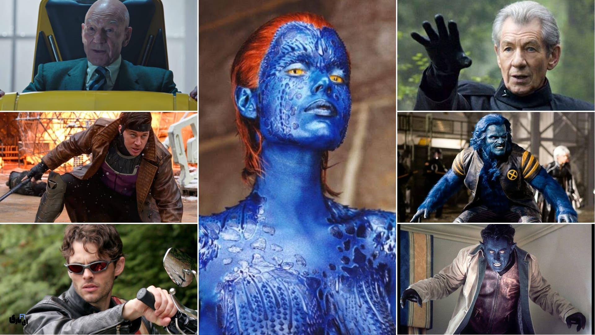 لیست کامل بازیگران اونجرز دومزدی (Avengers: Doomsday) : از رابرت داونی جونیور تا مردان ایکس! 30 تصویر کلاژ از بازیگران مردان ایکس: پاتریک استوارت (پروفسور ایکس)، ایان مککلن (مگنیتو)، جیمز مارسدن (سایکلاپس)، چنینگ تیتوم (گمبیت)، آلن کامینگ (نایتکرالر)، کلسی گرمر (بیست) و ربکا رومین (میستیک).