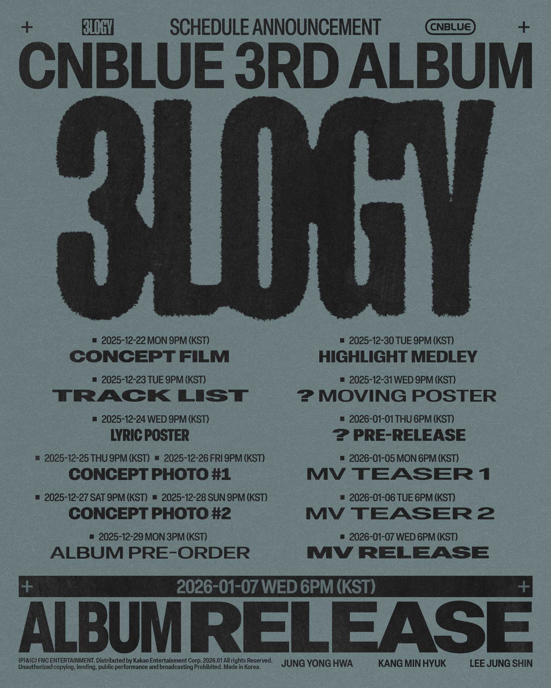 کامبک CNBLUE؛ بازگشت بعد از 11 سال با فول آلبوم 3LOGY 3 کامبک CNBLUE 3LOGY