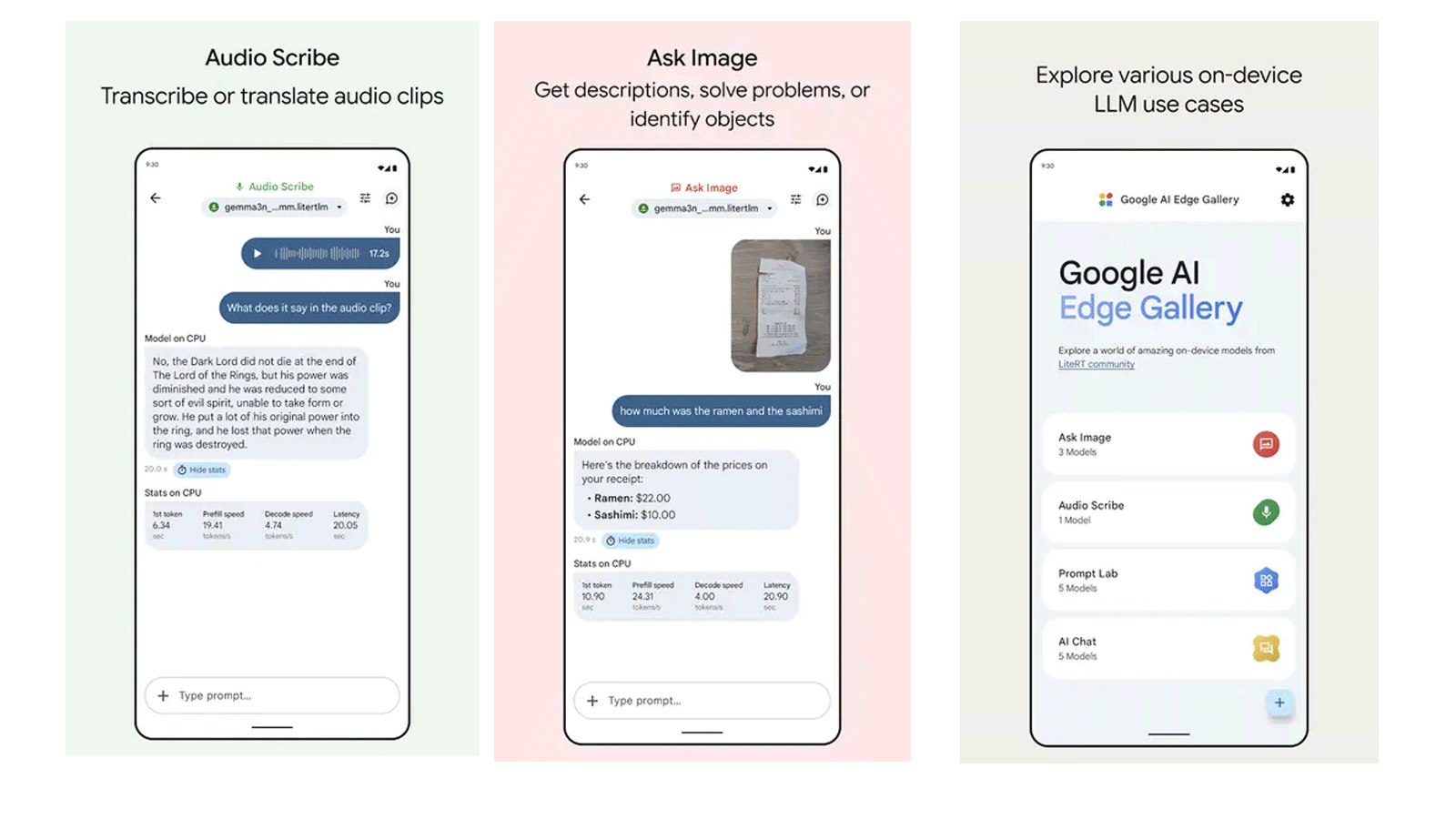 هوش مصنوعی آفلاین برای اندروید؛ دانلود Google AI Edge Gallery 3 امکانات نرم افزار Google AI Edge Gallery؛ هوش مصنوعی آفلاین برای اندروید