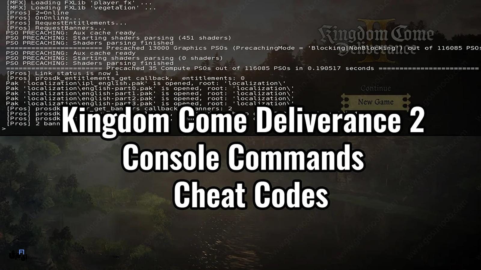 کد های تقلب بازی Kingdom Come Deliverance 2