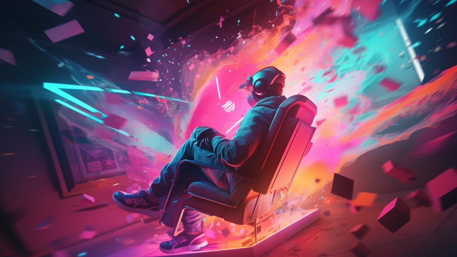 One businessman sits, relaxed, in virtual reality generated by artificial intelligence SSUCv3H4sIAAAAAAAACoRSy27DIBC8V+o/WJwT1dgmcfITPeQY9bDGm4QGQwQ4VVTl3wvYpFRV1Rs7s8zOPj6fn4qCdGAFJ9viM0Q+FlKO1hlwQisP08WMG1Q9Go+UCbmaelXmAIj8A/bCaSNA5ikdOH5SMKAH1ShlgO+RJNaBGy3azAutanPINQfBjbZO8/PFuwxMJsDB4dFX/CGR2ttPcZGISPofniKv3TtyZ8kio+zYBYokaKrxh8BOHJV92d2GTst/ZKbH22NkR1T8Fvzes04MSoRpFPsplZw/HJohdjYnwdgLnXV61Rx89W1RZ0oXI7hQx+ybdqe4xvSN61E5EyyQ5JxIrS/QybCkg9fEhJ/AWp/eJzwfvj8aPWR1lHaxgVmV9H47IaR1XbGSUdo2rKopZfWcMO3/JLxOtJMMjhepocdQ9DF6Ar3uMB5COIJVW7I126yax+i/T2fm2oz7fUUxaV2yZsrJdxHzRJ9PXgQvpFo15YGWsNxUlC2bilZLWEO7rBBZAwAeQb/3+xcAAAD//wMAY1qL12cDAAA=